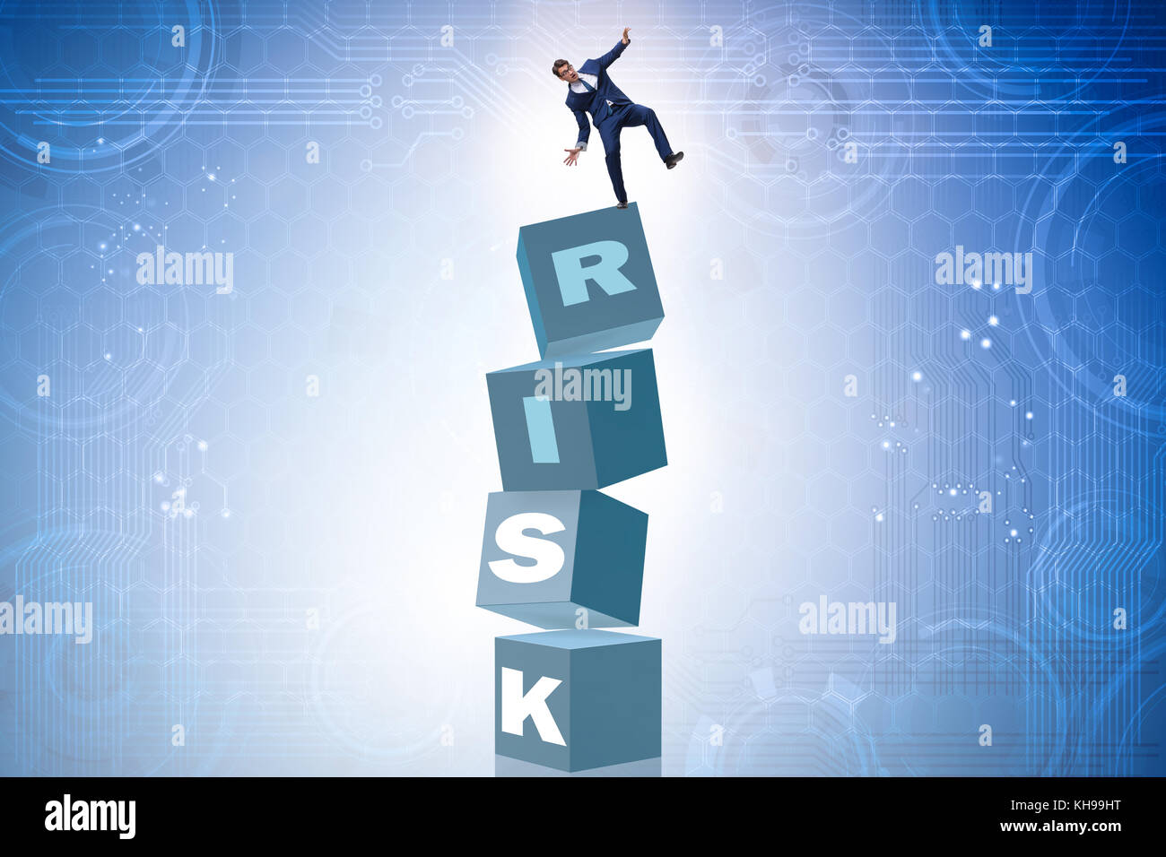 Businessman in risk and reward business concept Stock Photo - Alamy
