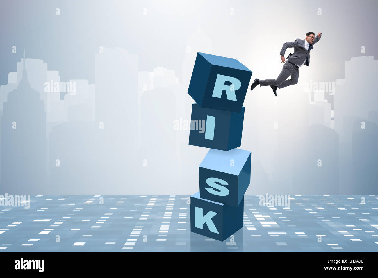 Businessman in risk and reward business concept Stock Photo - Alamy