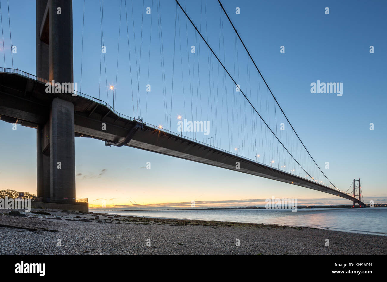 Humber Bridge, Sunrise Stock Photo