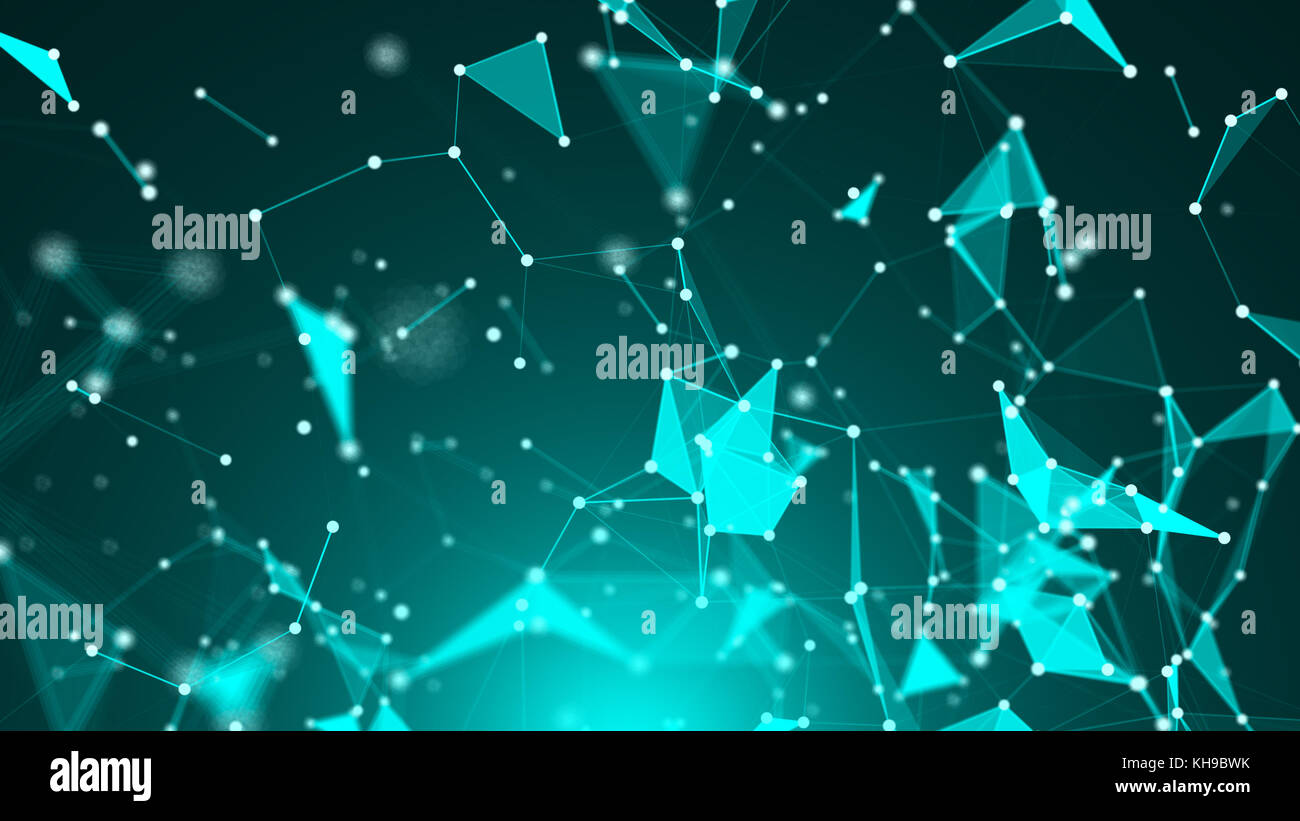 Abstract Polygonal Space Background with Connecting Dots and Lines ...