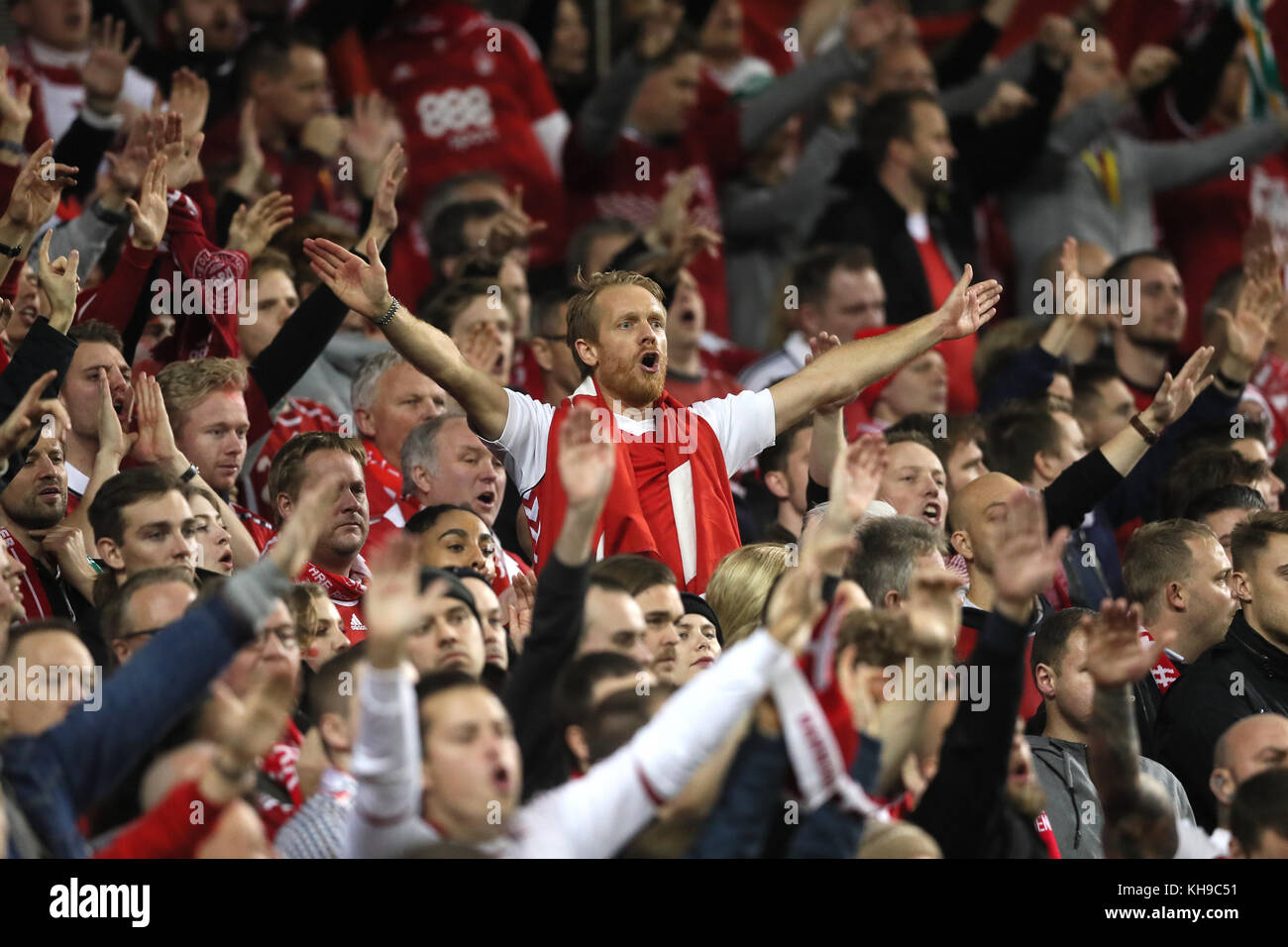 Denmark fans in the stands during the 2018 FIFA World Cup ...