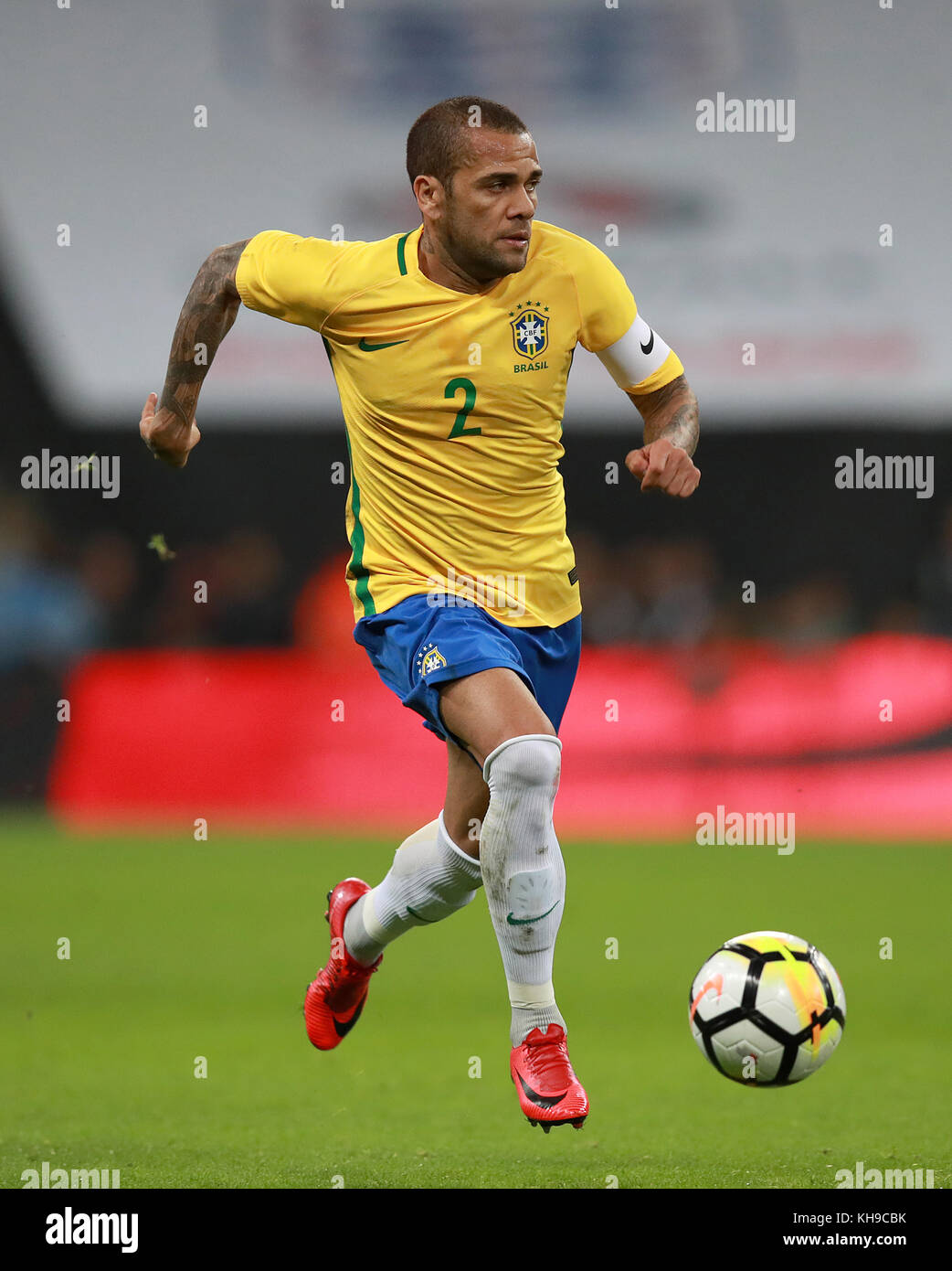 Brazil's Dani Alves during the Bobby Moore Fund International match at ...
