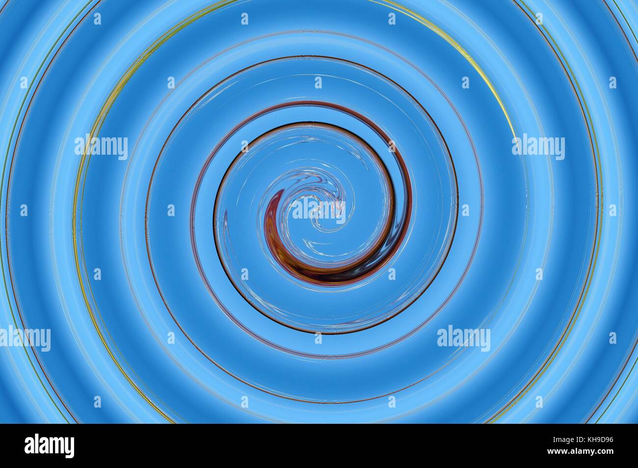 Illusion-digital spiral art with black, golden and blue colors Stock Photo  - Alamy