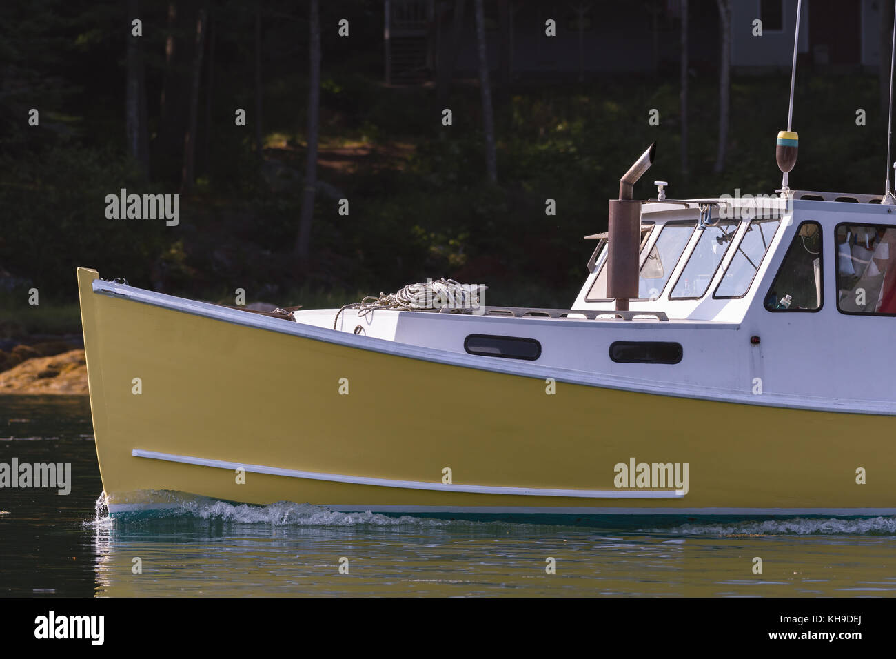 Lobster boat heads out for a beautiful days work in South Bristol