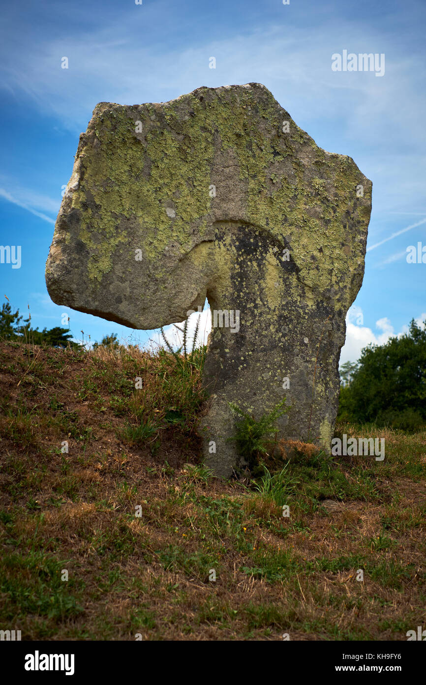 The standing stones on the Ile aux Moines in the Gulf of Morbihan Brittany France. Stock Photo