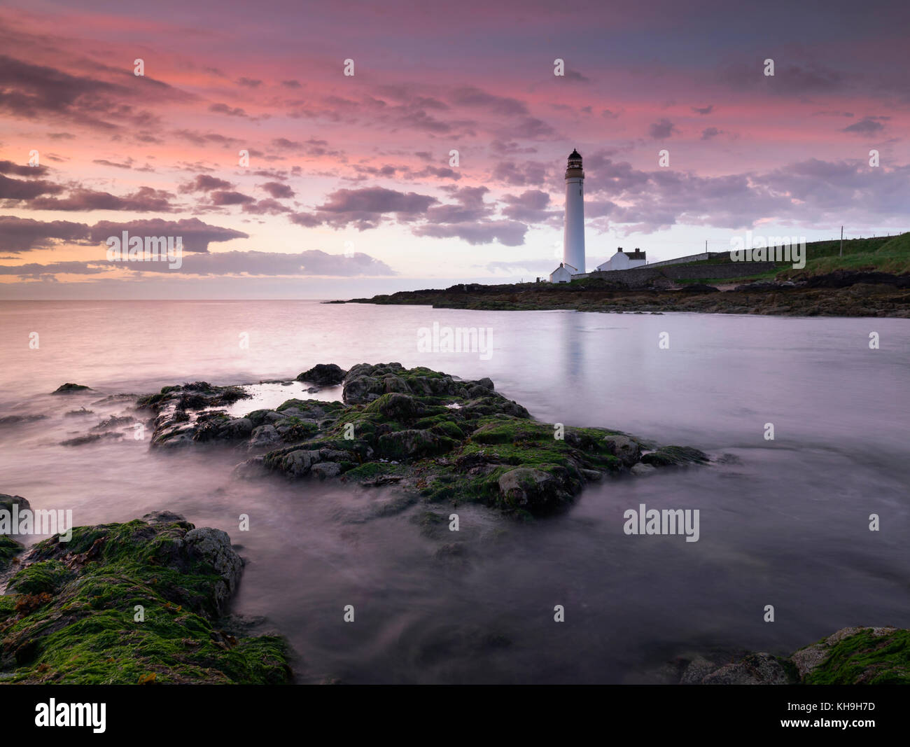 Scurdie Ness Lighthouse near Montrose, Angus Stock Photo