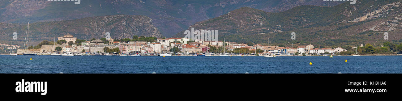 Corsica The Skyline Of The Fishing Village Of Saint Florent