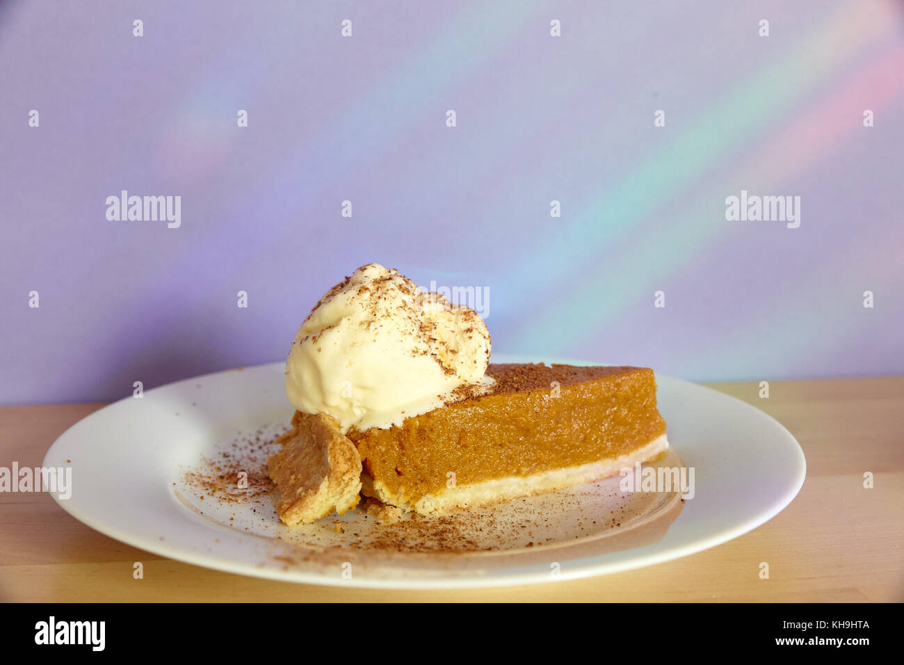 Pumpkin Pie on Lavender a'la mode Stock Photo Alamy