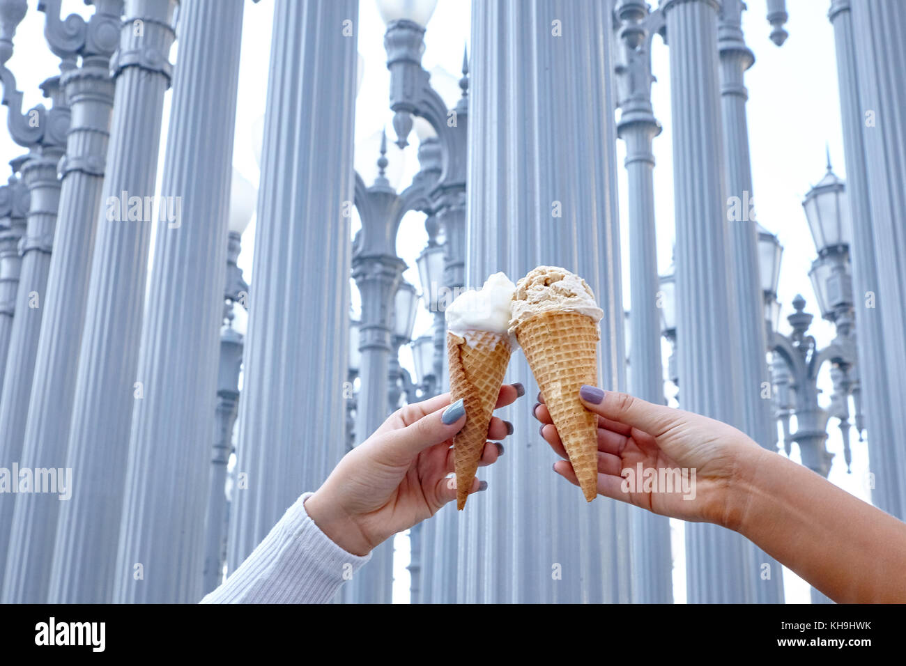 Strawberry Sprinkle Donuts with Pink Ice Cream Stock Photo Alamy