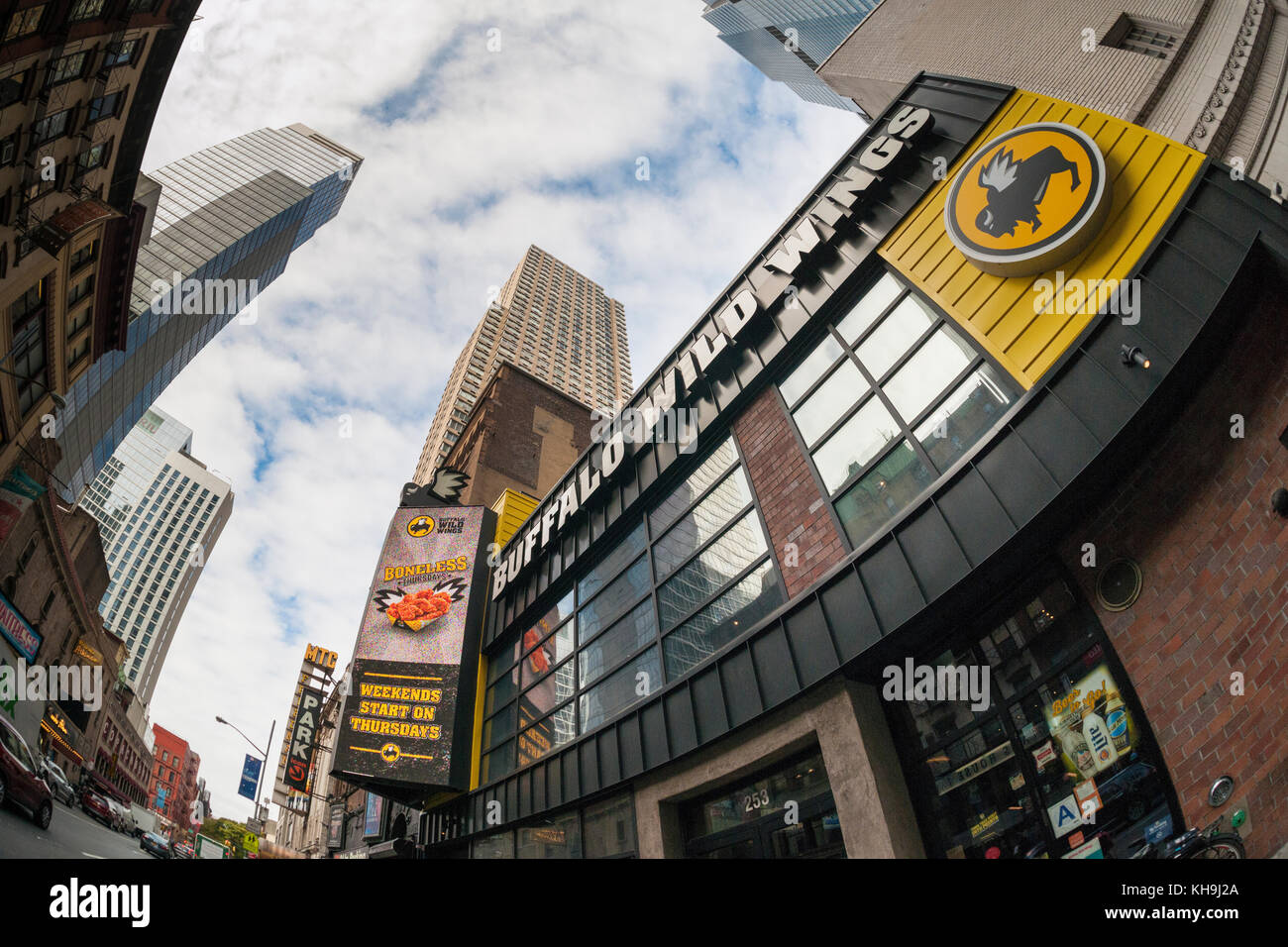 The Times Square branch of the Buffalo Wild Wings restaurant chain in Stock  Photo - Alamy
