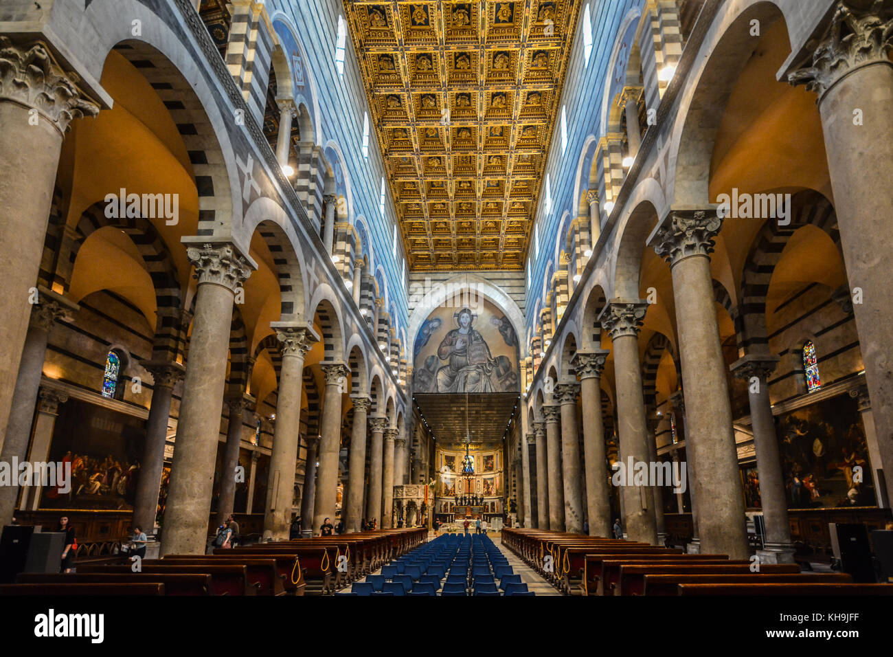 Interior of the Duomo cathedral on the Piazza dei Miracoli in the Tuscan city of Pisa, Italy Stock Photo