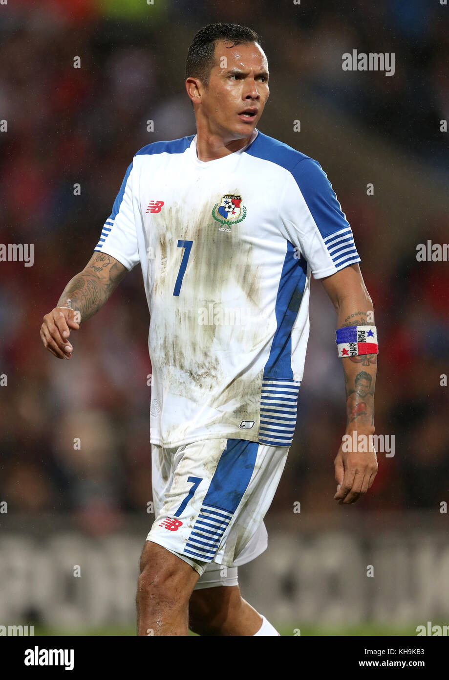 Panama's Blas Perez during the International Friendly match at the Cardiff City Stadium. PRESS ASSOCIATION Photo. Picture date: Tuesday November 14, 2017 Stock Photo