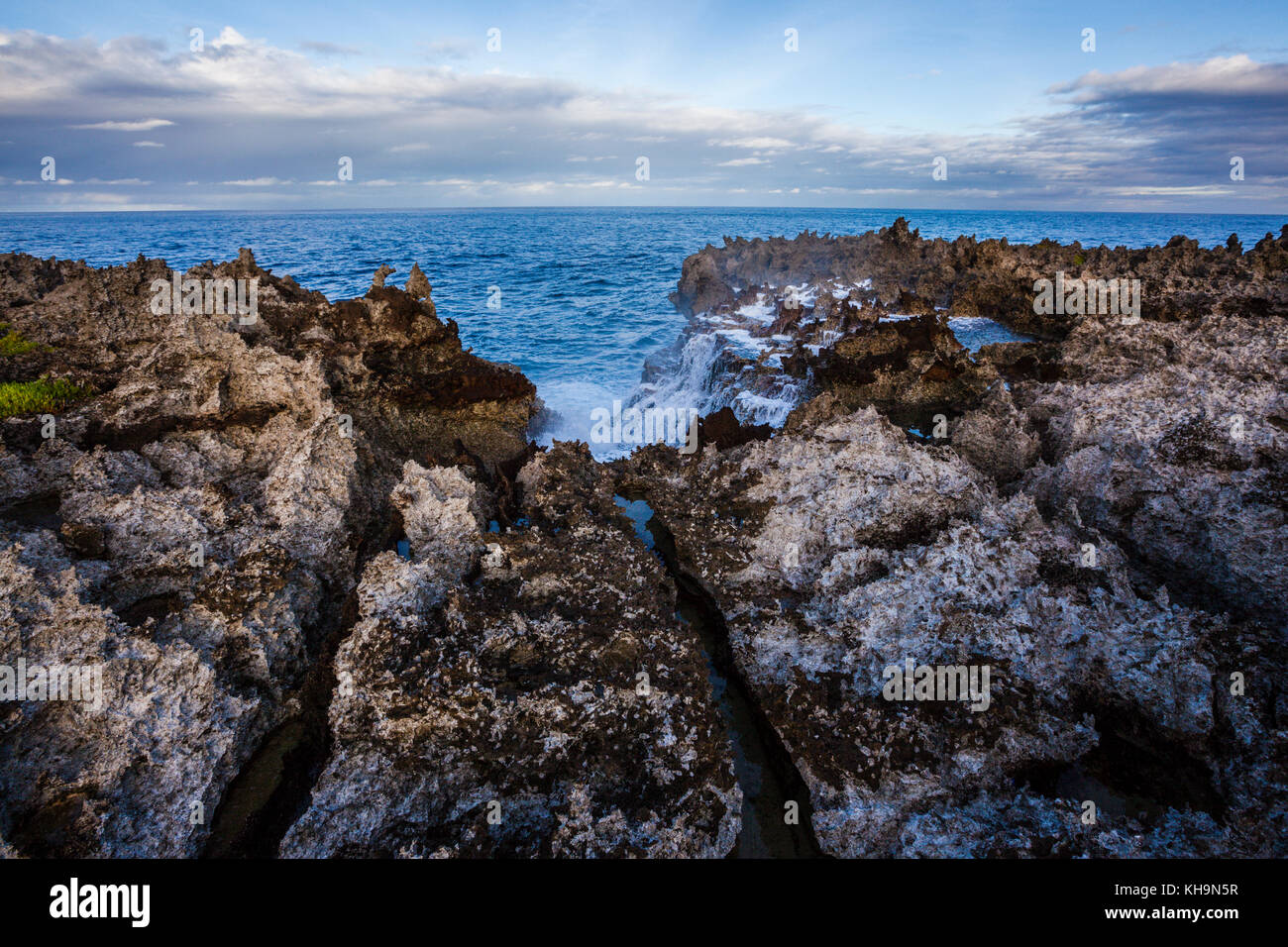 Rock Formations near Lily Beach, Christmas Island, Australia Stock Photo