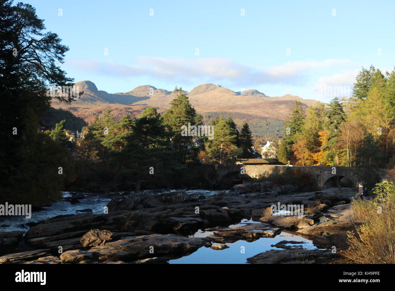 Falls of Dochart Waterfall, Killin, Scotland Stock Photo