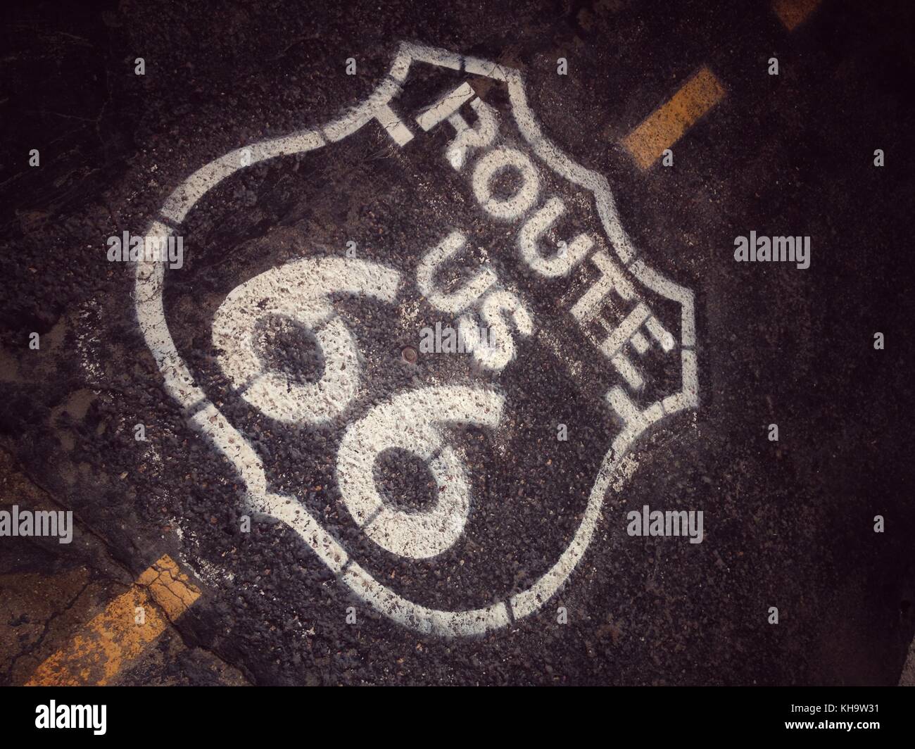 Road sign historic route 66 american road sign los angeles hi-res stock ...