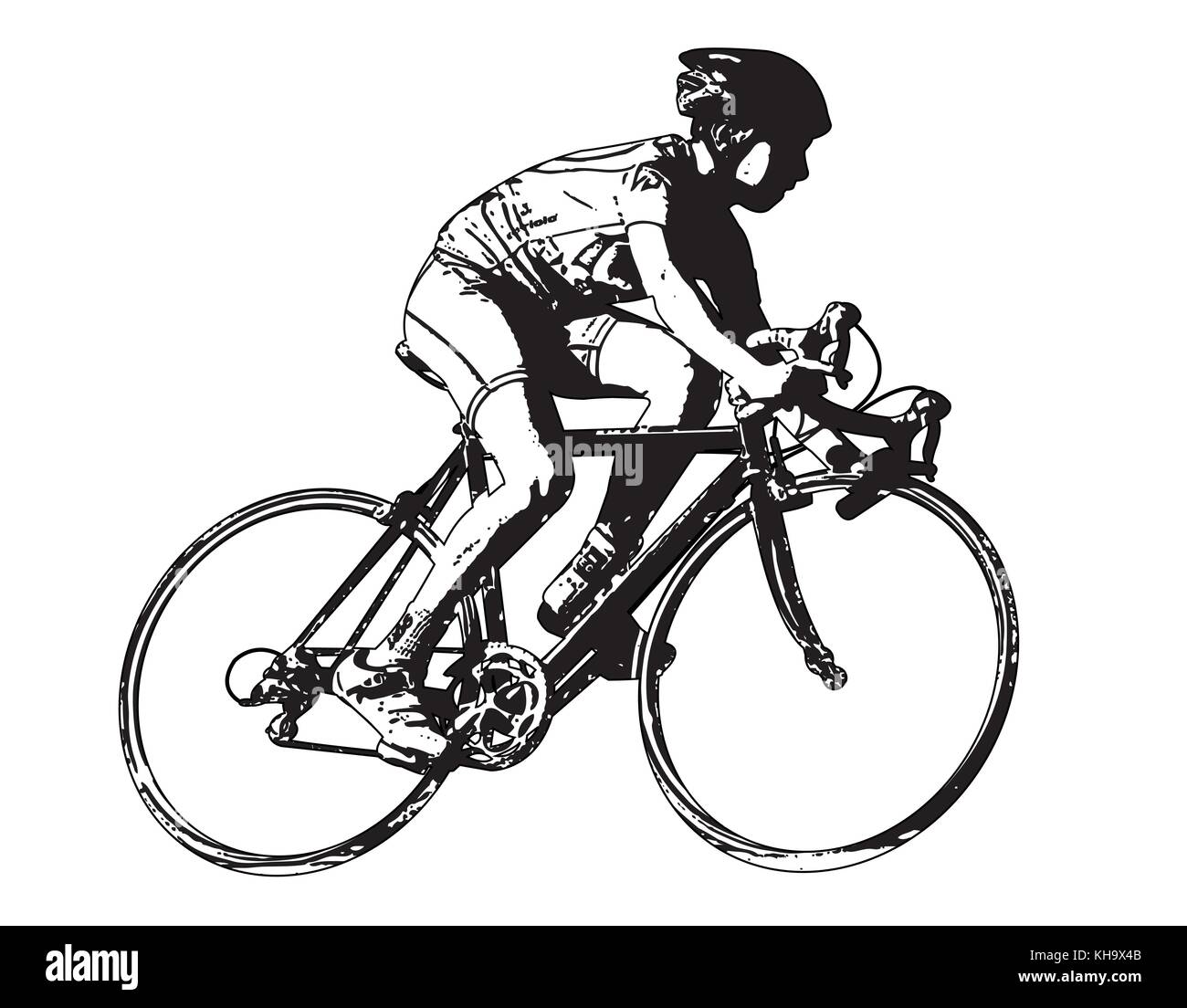 Vector illustration drawing cyclist helmet hi-res stock photography and ...