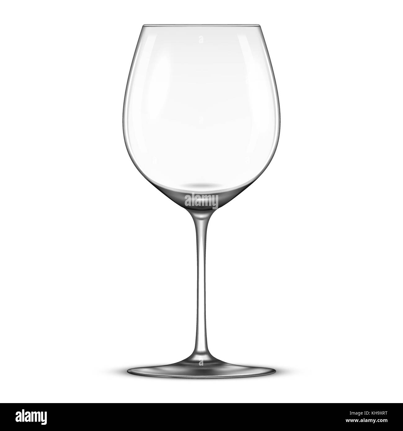 Vector realistic empty wine glass icon isolated on white background ...
