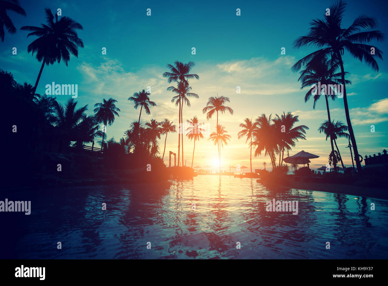 Amazing sunrise on a tropical sea beach Stock Photo - Alamy
