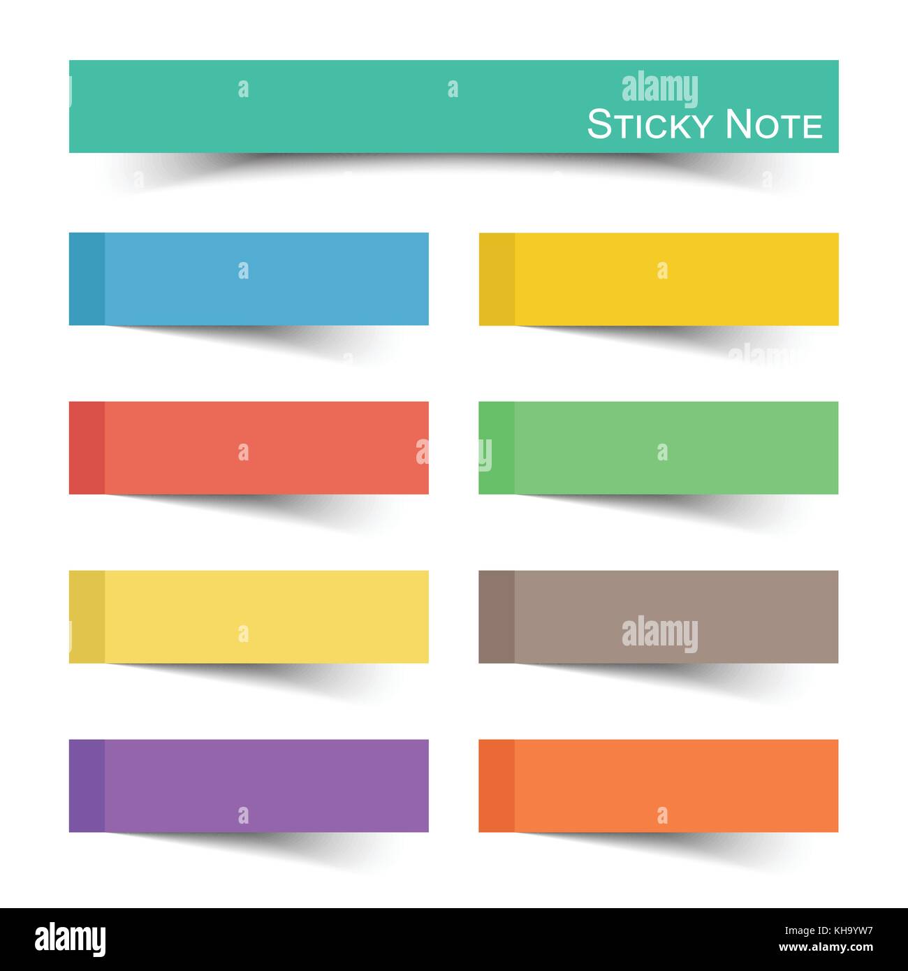 Sticky note with flat color . Vector Stock Vector Image & Art - Alamy