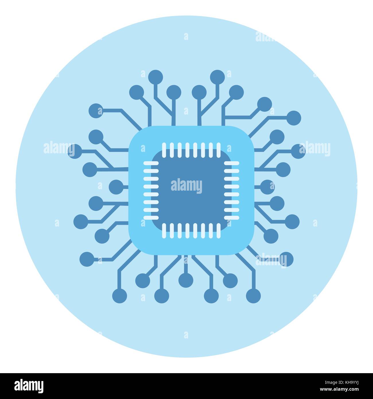 Computer Chip Icon Circuit Processor Concept Stock Vector Image & Art ...