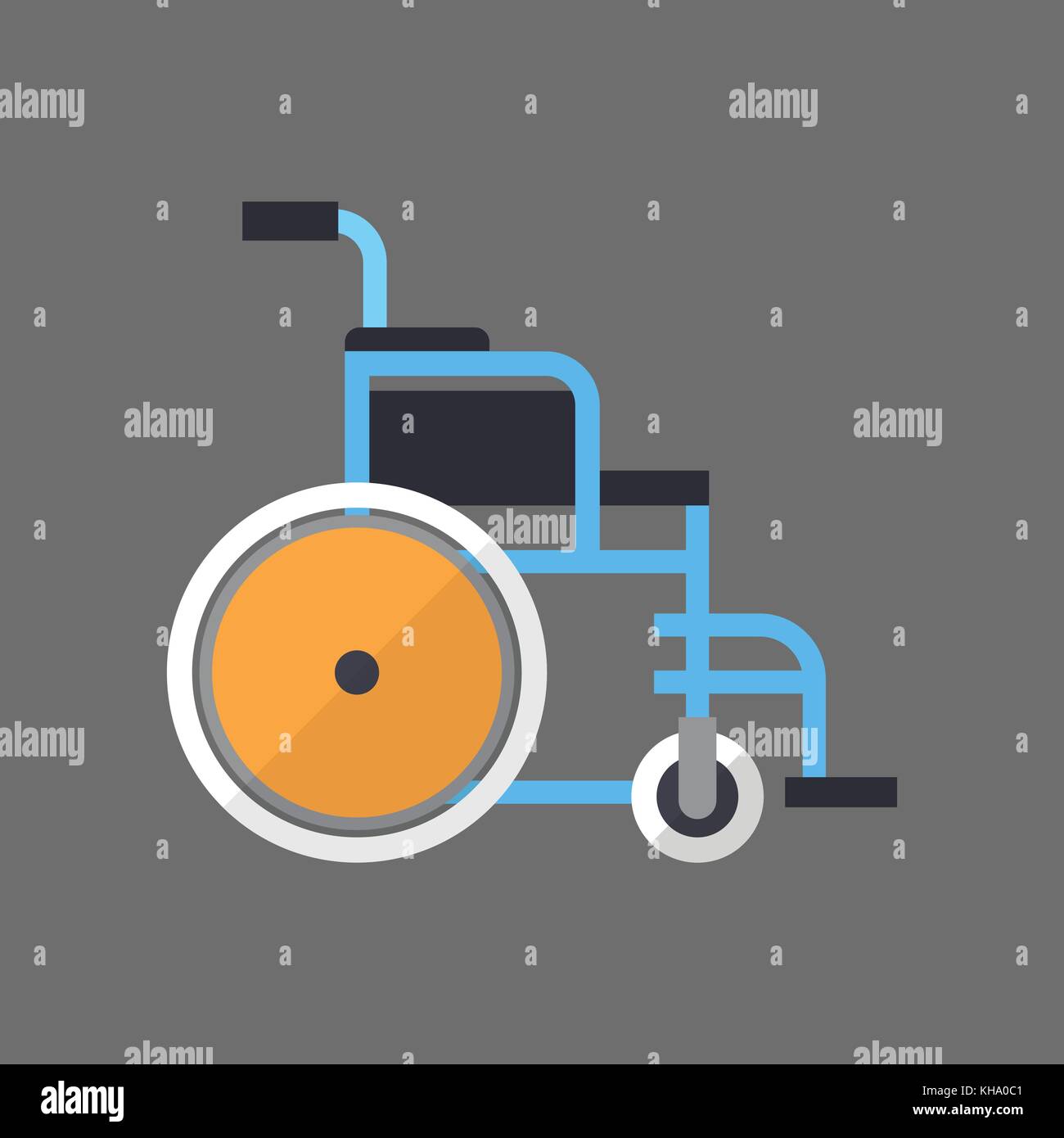 Empty Wheelchair Icon, Medical Wheel Chair Equipment Stock Vector