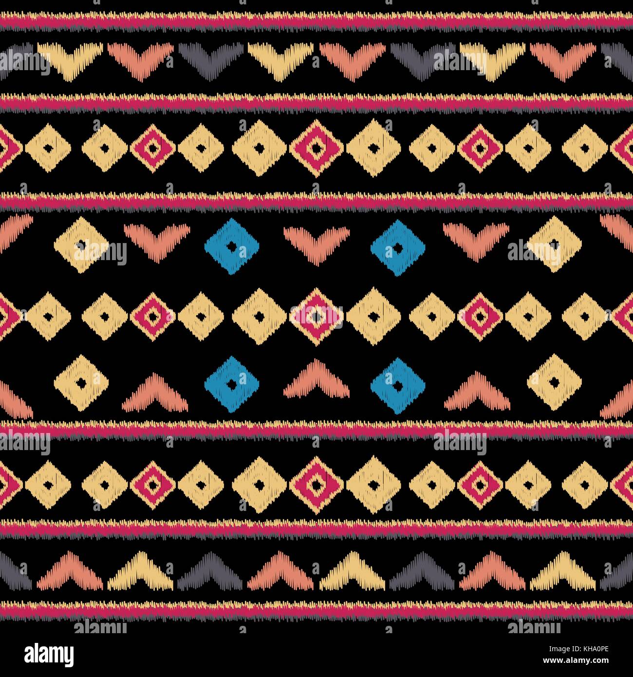 Vector Tribal ethnic seamless pattern. Ideal for printing onto fabric, paper, web design. National background. Embroidery fashion women, print Stock Vector