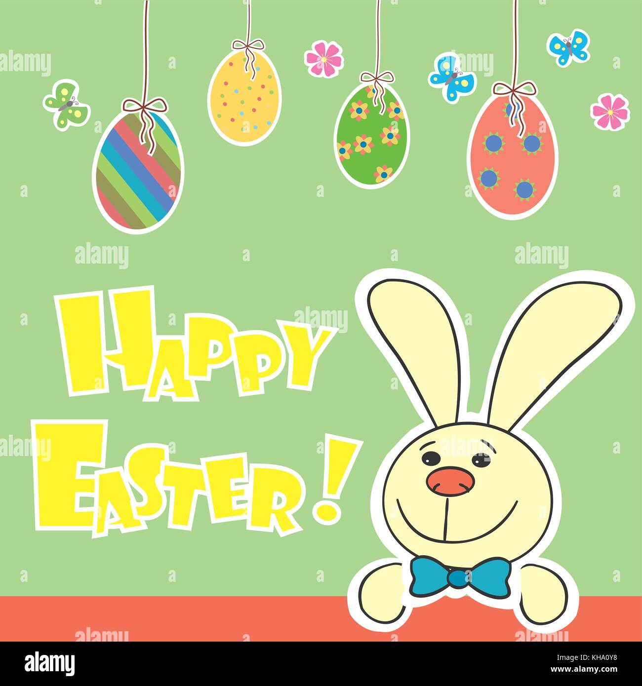 Happy easter card,stock vector illustration Stock Vector