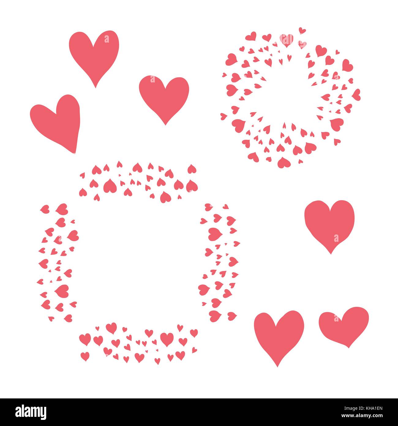 Red hearts isolated on white Stock Vector Image & Art - Alamy