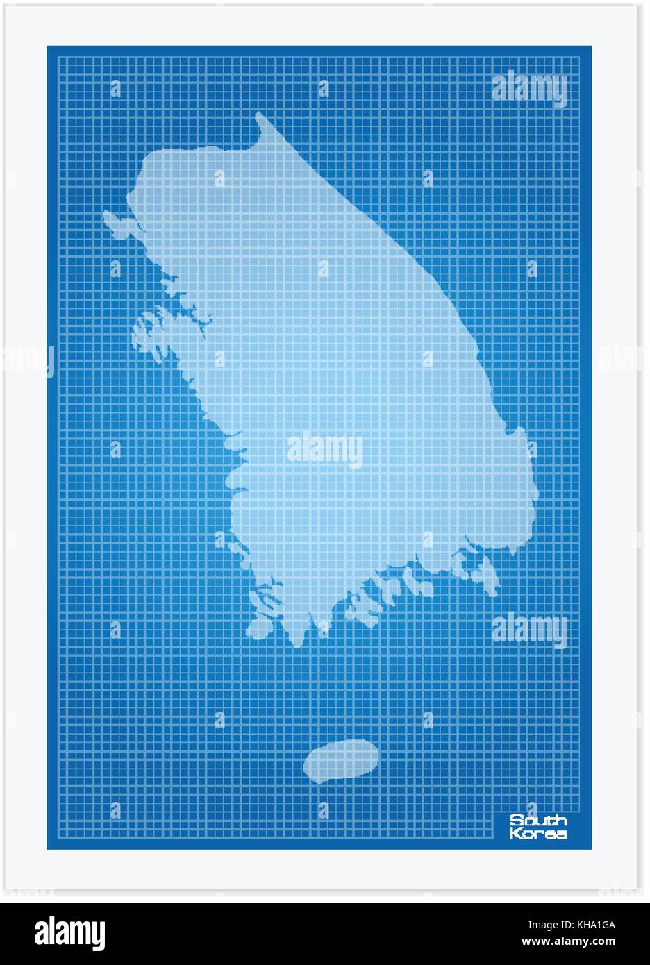 South korea map drawn on hi-res stock photography and images - Alamy
