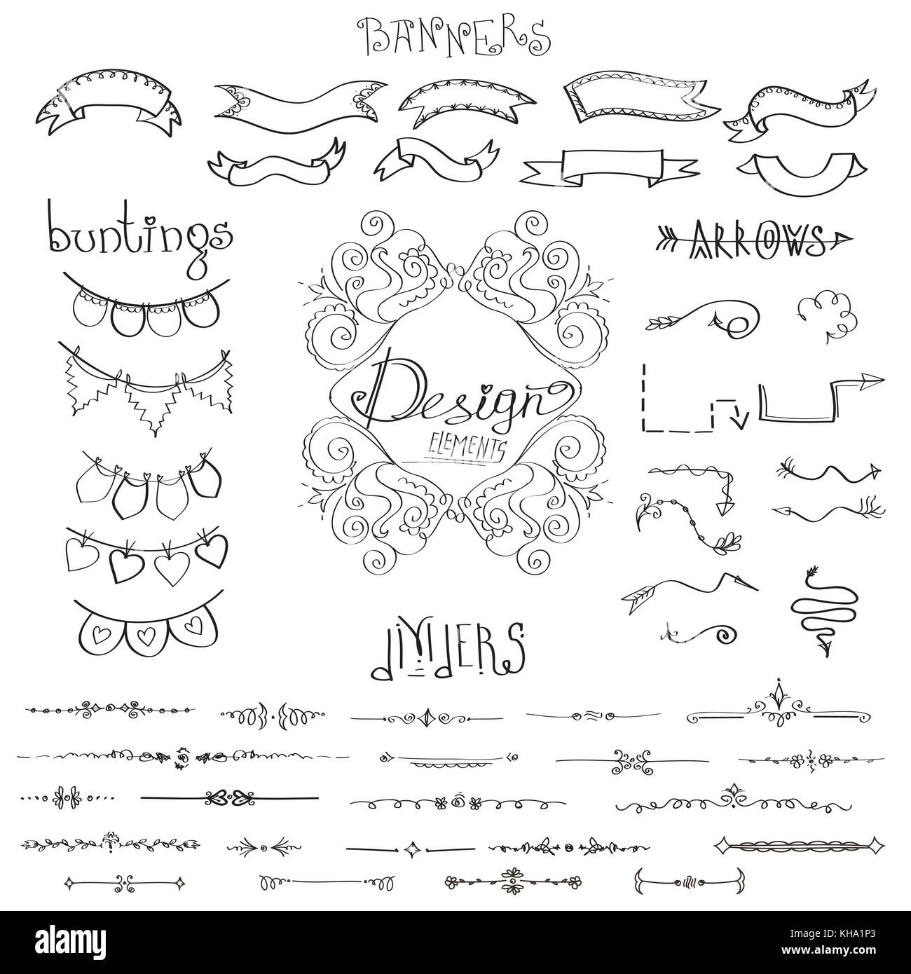 Hand drawn text dividers hi-res stock photography and images - Alamy