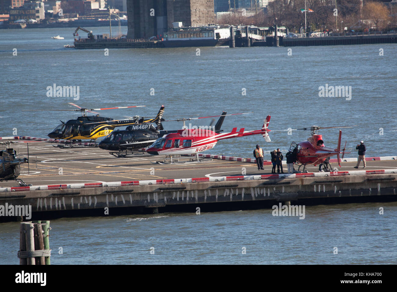 New York heliport Stock Photo