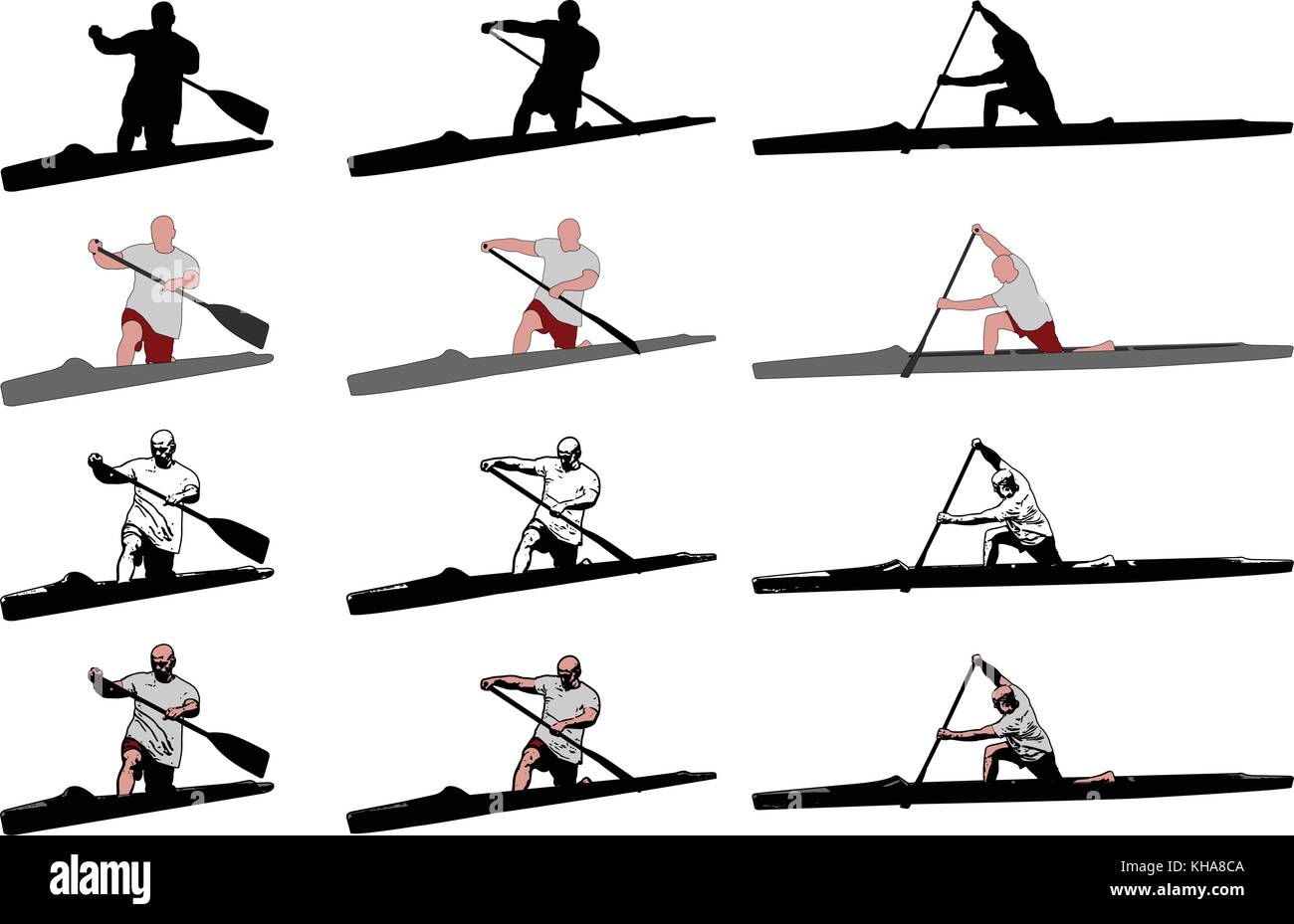 sprint canoe competitors - vector Stock Vector Image & Art - Alamy