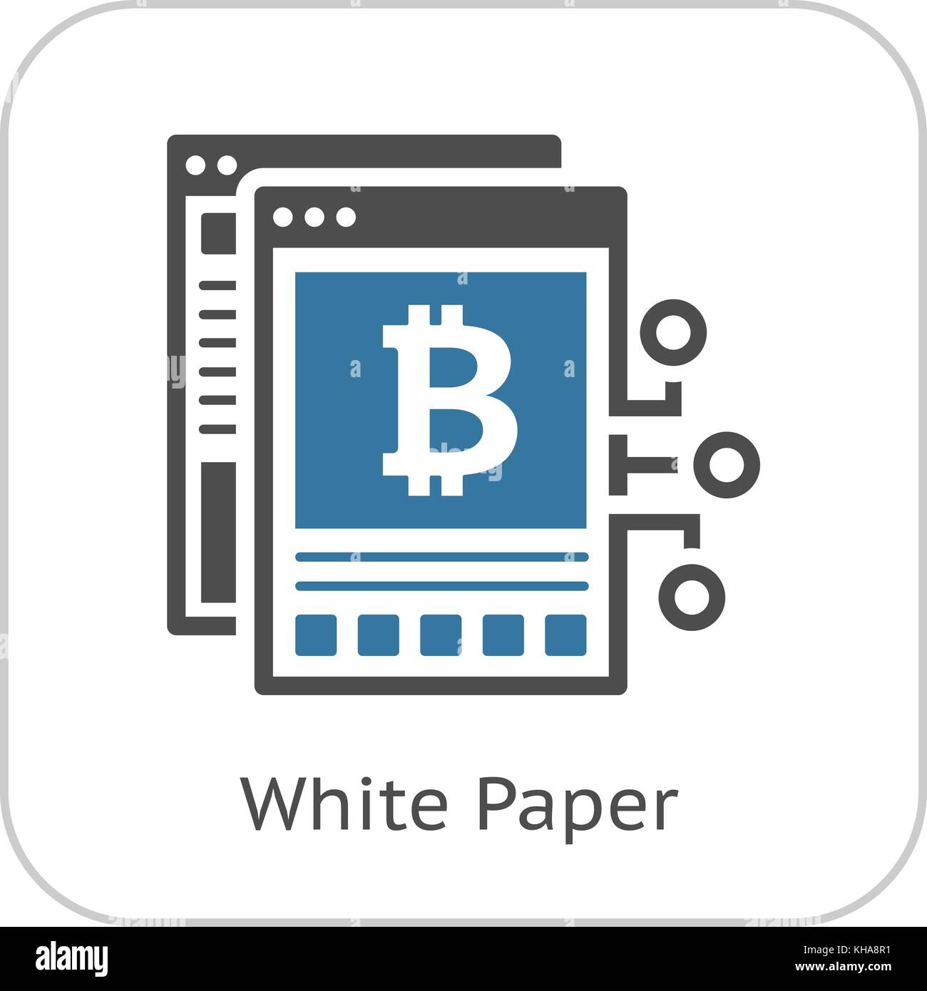 Bitcoin White Paper Icon. Stock Vector