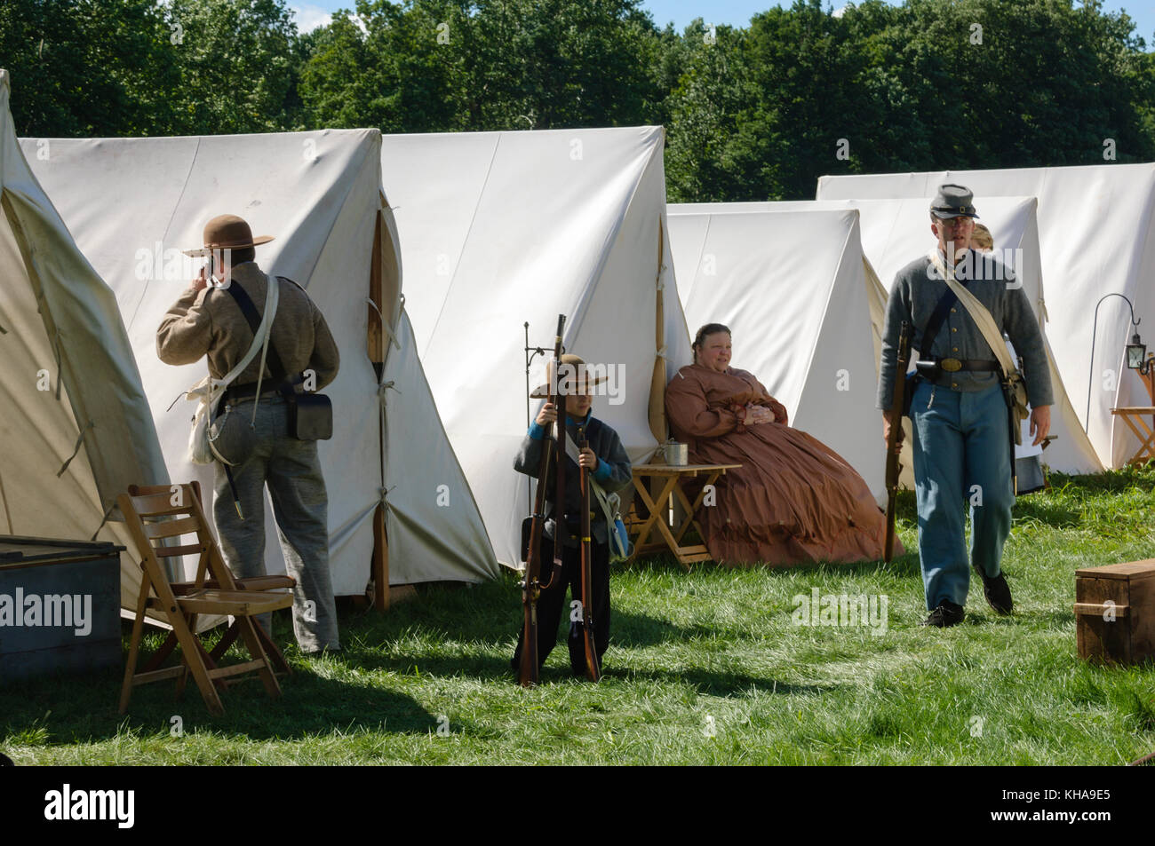 American Civil War Reenactment Stock Photo