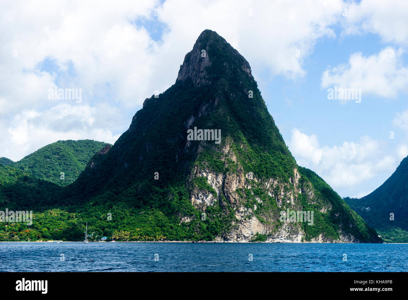 Volcanic natural site : Petit and Grand Piton, classified Unesco ...