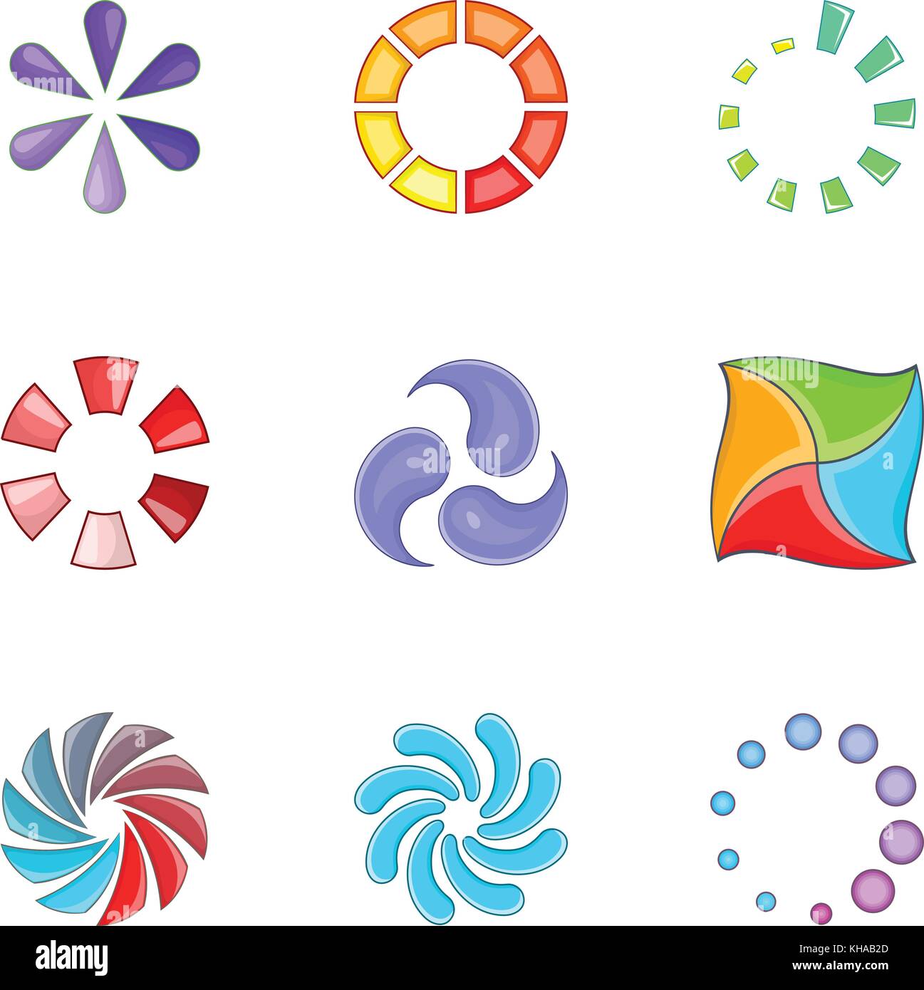 Progress loading bar icons set, cartoon style Stock Vector Image & Art ...