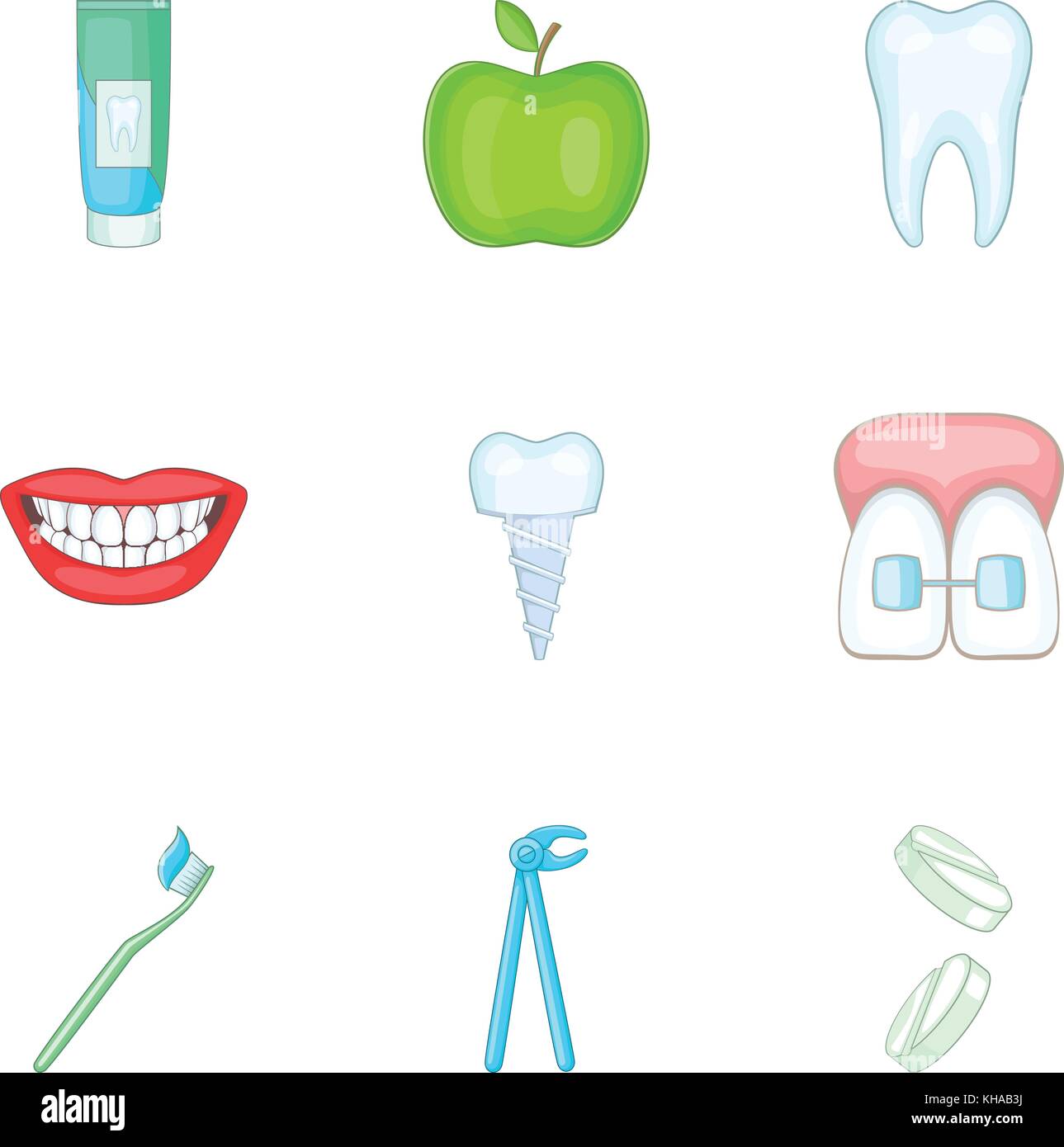 Stomatology icons set, cartoon style Stock Vector Image & Art - Alamy