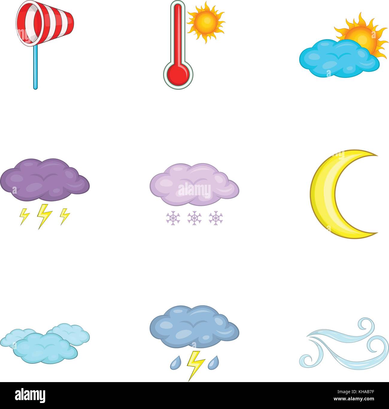 Meteorology template for app and web icons set Stock Vector Image & Art ...