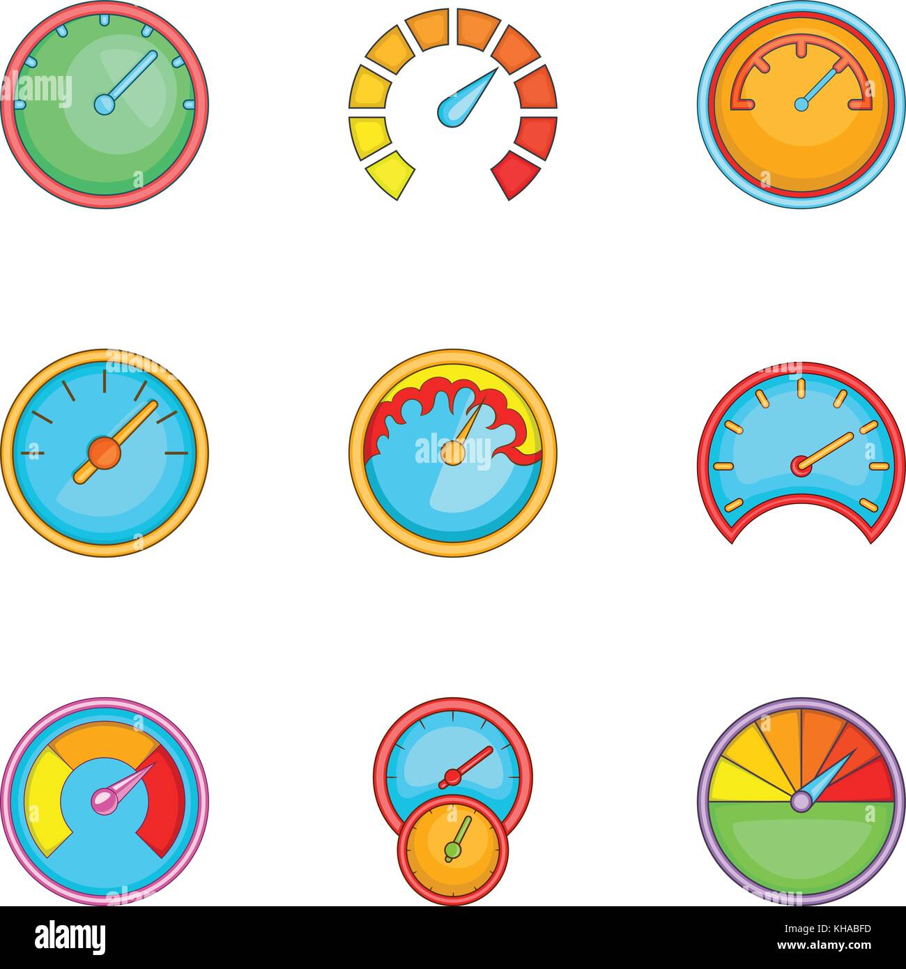 Types of speedometers icons set, cartoon style Stock Vector Image & Art Alamy