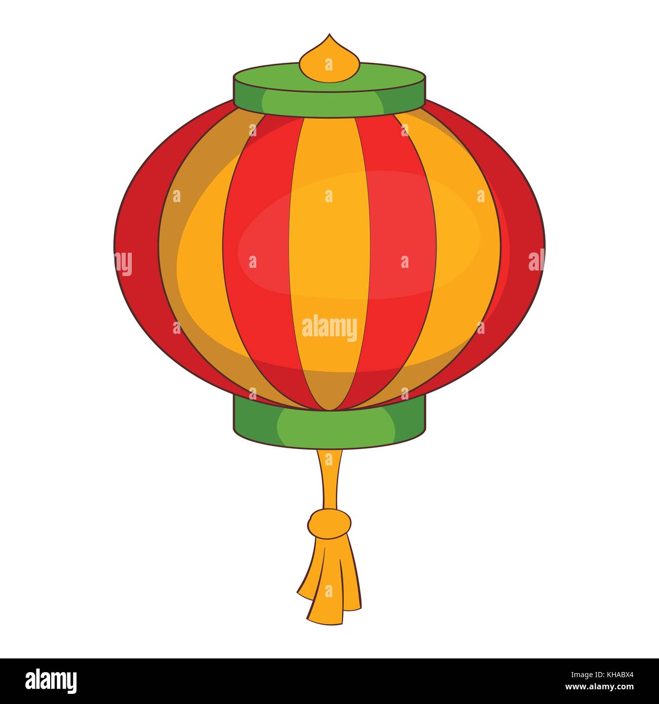 Red chinese lantern icon, cartoon style Stock Vector
