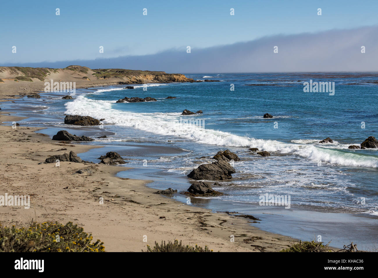 Coastal Landscape, American West Coast, near San Simeon, California, USA Stock Photo