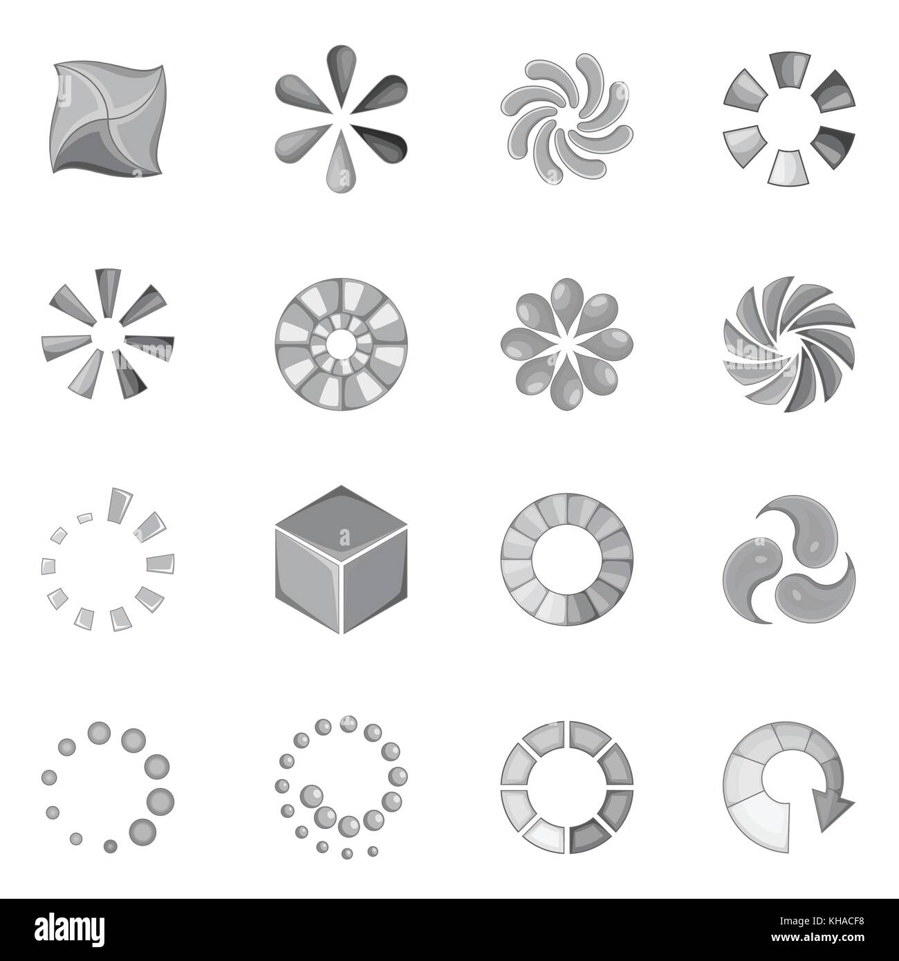 Download status icons set, monochrome style Stock Vector Image & Art ...