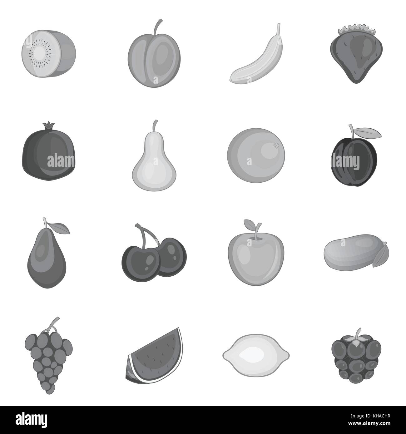 Fruit icons set, monochrome style Stock Vector Image & Art - Alamy