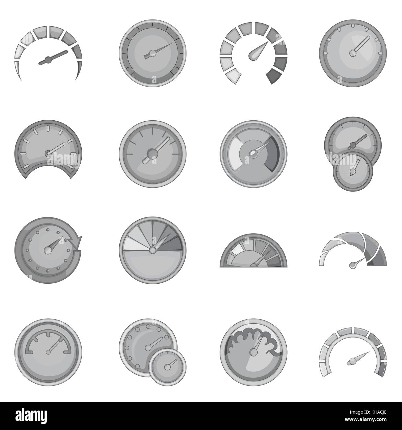 Speedometer icons set, monochrome style Stock Vector Image & Art - Alamy