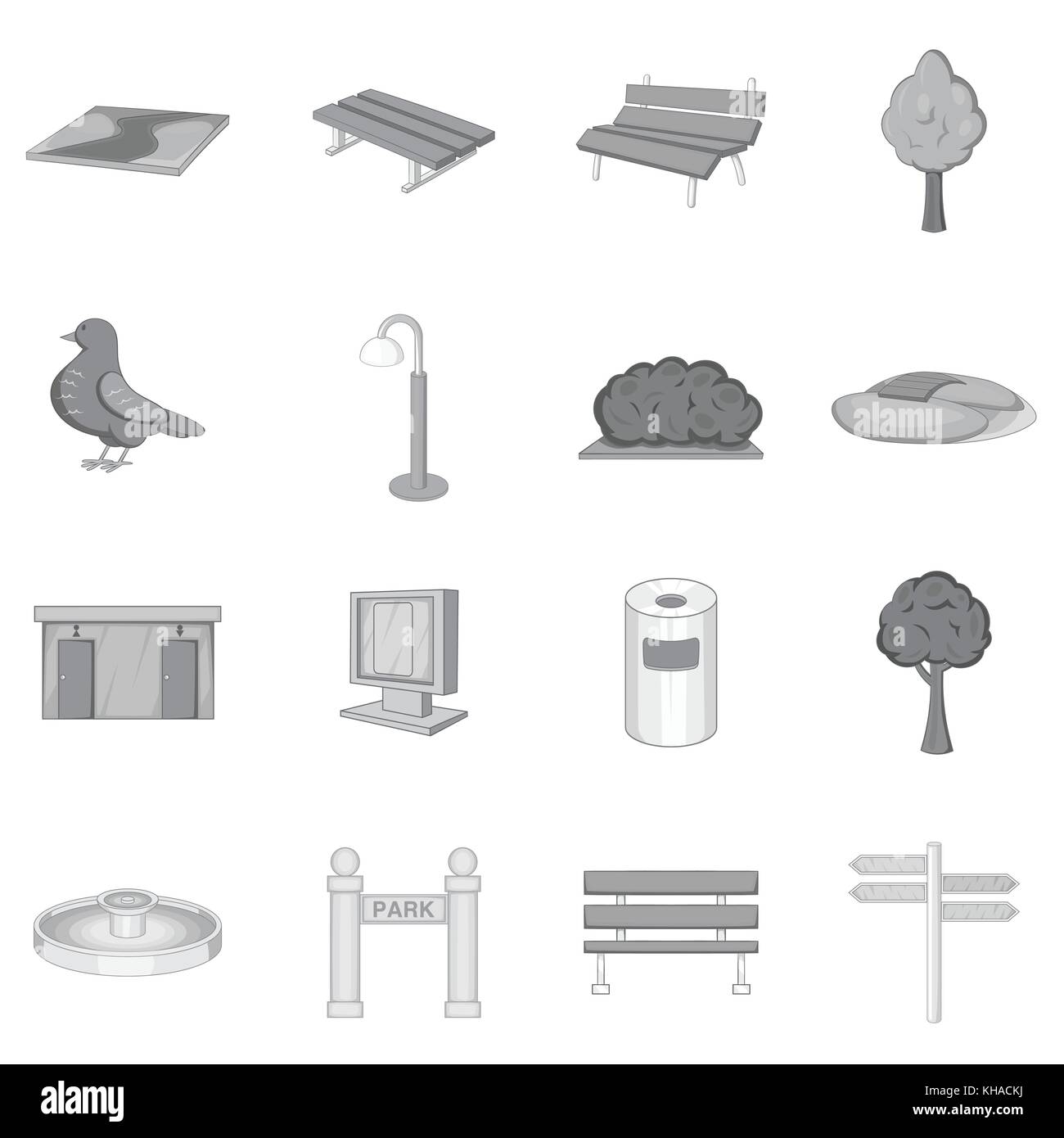 Park icons set, monochrome style Stock Vector Image & Art - Alamy