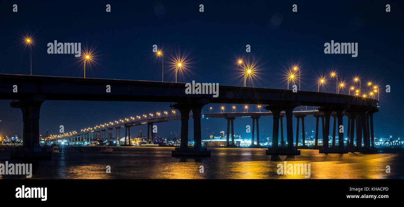 coronado bridge in san diego bay from coronado island Stock Photo - Alamy