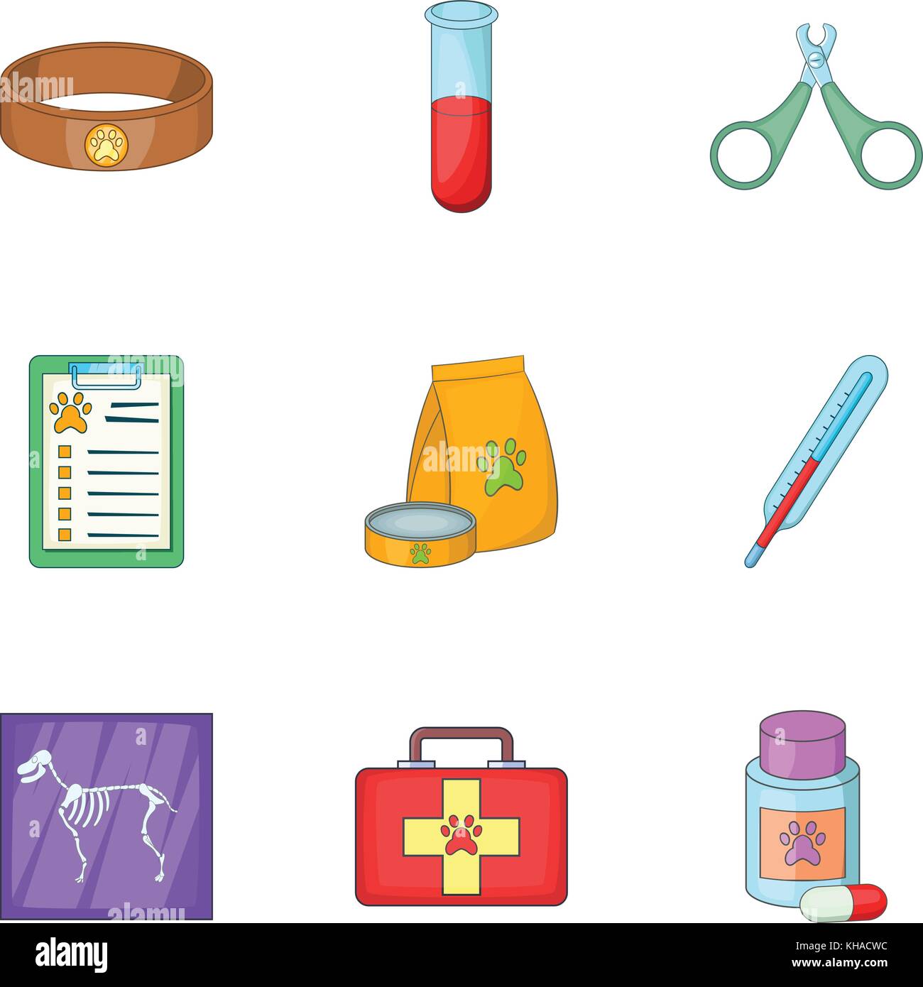 Veterinary equipment icons set, cartoon style Stock Vector Image & Art