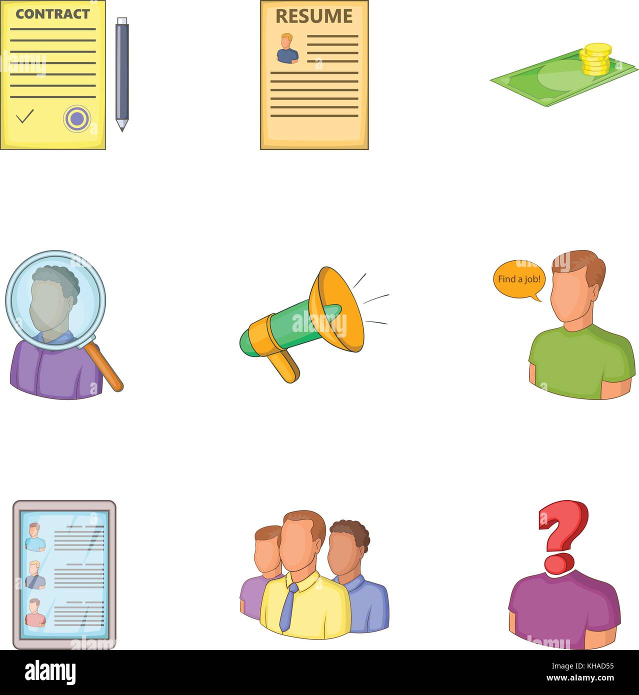 Job search icons set, cartoon style Stock Vector Image & Art - Alamy