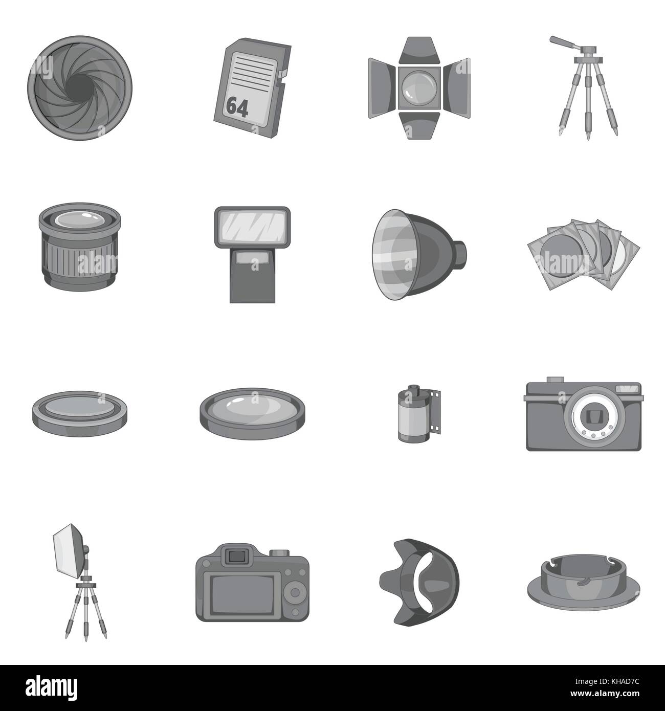 Photo studio icons set, monochrome style Stock Vector Image & Art - Alamy