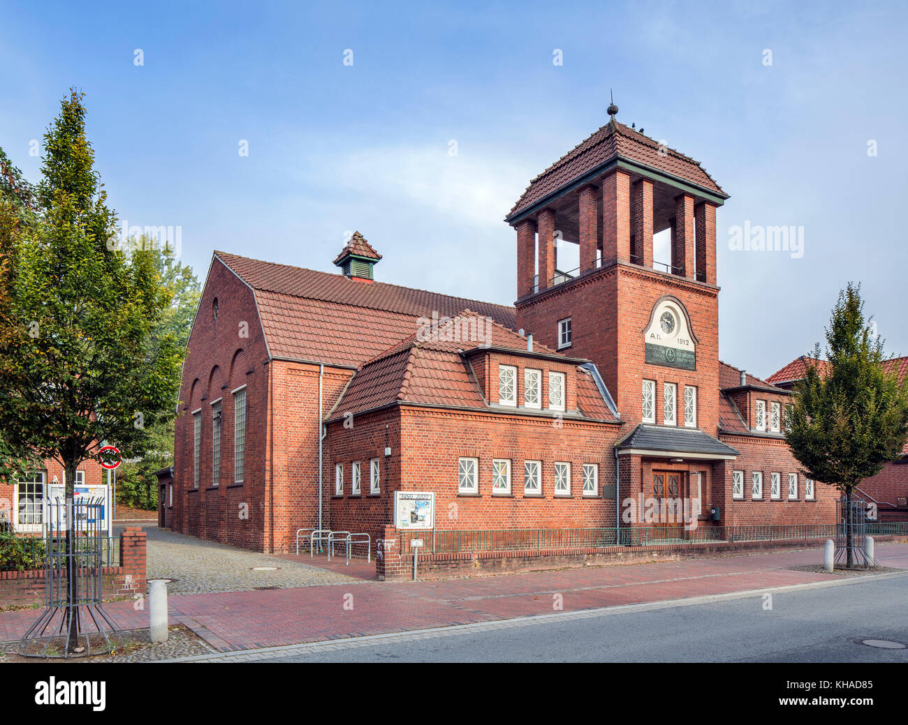 Old gymnasium or Ries Gymnasium, Ries Building, Ritterhude, Lower Saxony, Germany Stock Photo